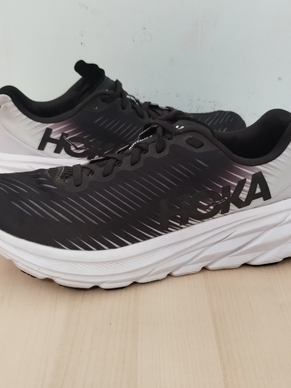 Hoka Women's Rincon 3 Black and White Running Shoes